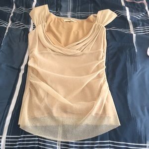 Figure flattering gold top sz L